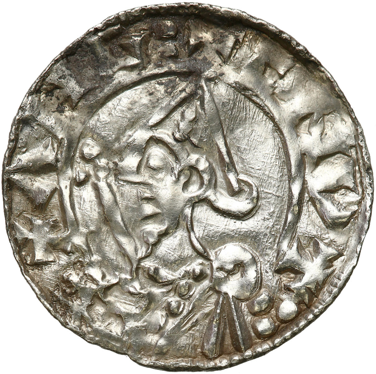 Anglia. Cnut (1016-1035). Denar typu Pointed Helmet